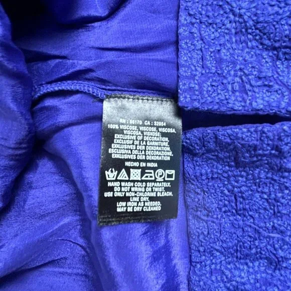 Anthropologie Maeve Tunic Top Blouse Womens 12 Purple Floral V-Neck Short Sleeve - Picture 4 of 8